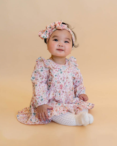 Bébé by Minihaha Fern Floral Organic Overlay Dress in MULTI