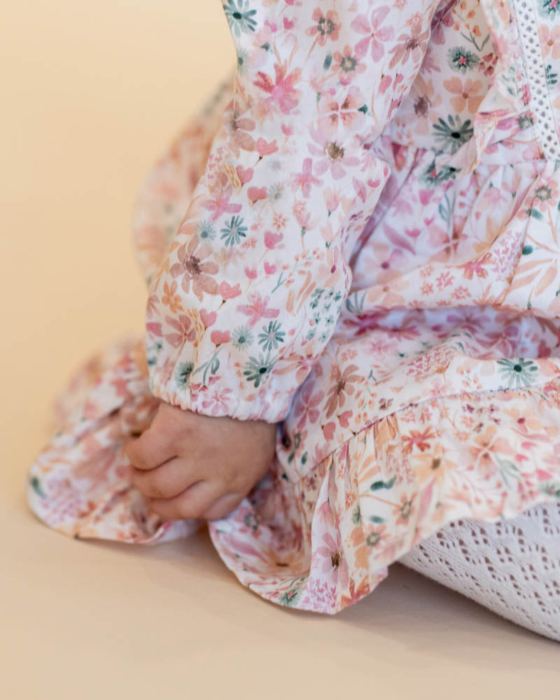 Bébé by Minihaha Fern Floral Organic Overlay Dress in MULTI