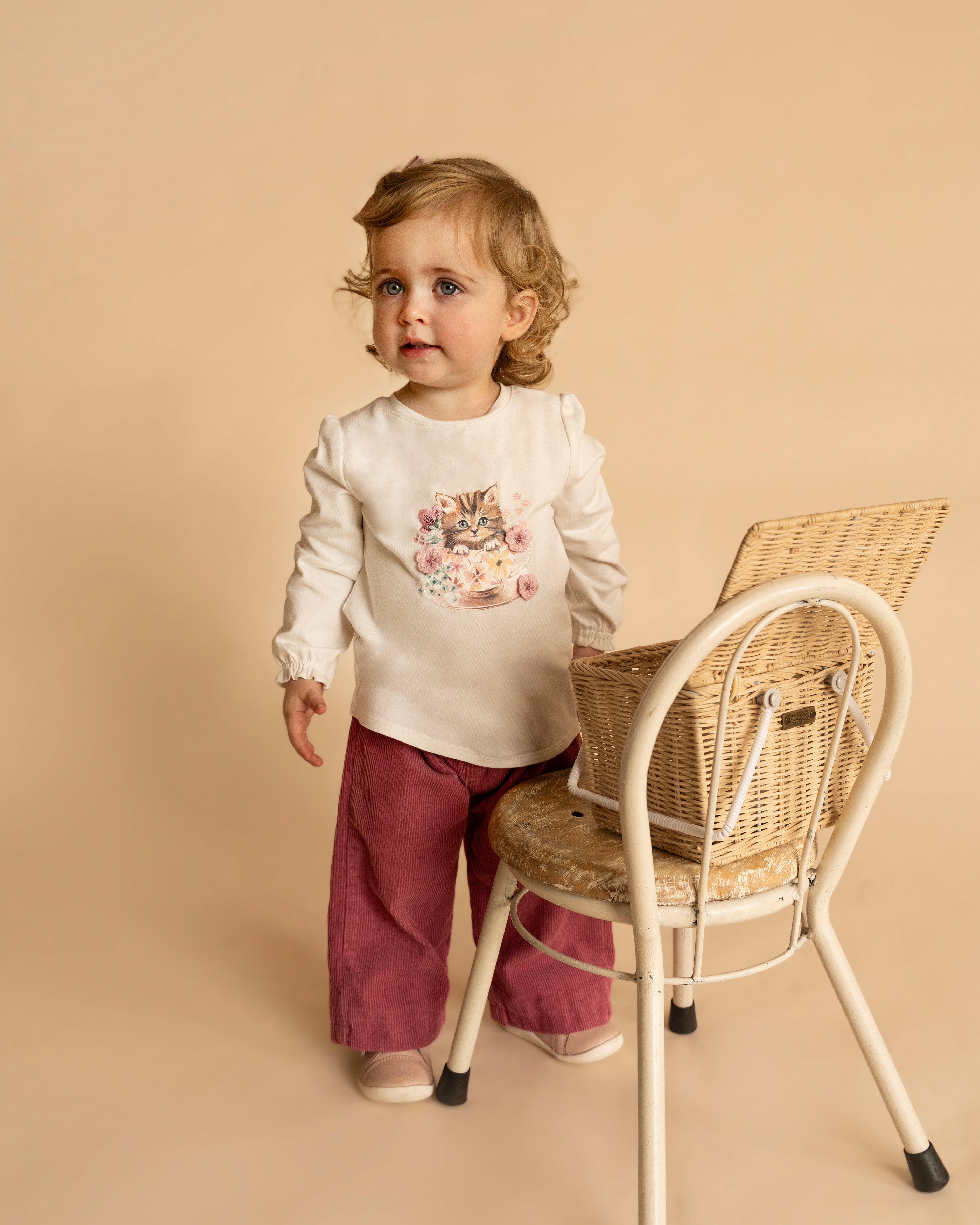 Bébé by Minihaha Fern Pull On Cord Pants 3-7 Yrs in PINK
