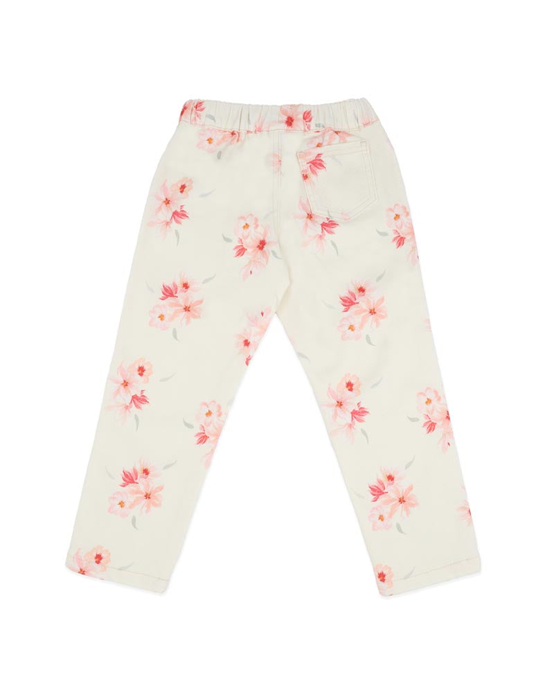 Bébé by Minihaha Emmy Petal Pull On Jeans 3-7 Yrs in CREAM