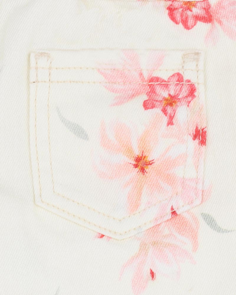 Bébé by Minihaha Emmy Petal Pull On Jeans 3-7 Yrs in CREAM