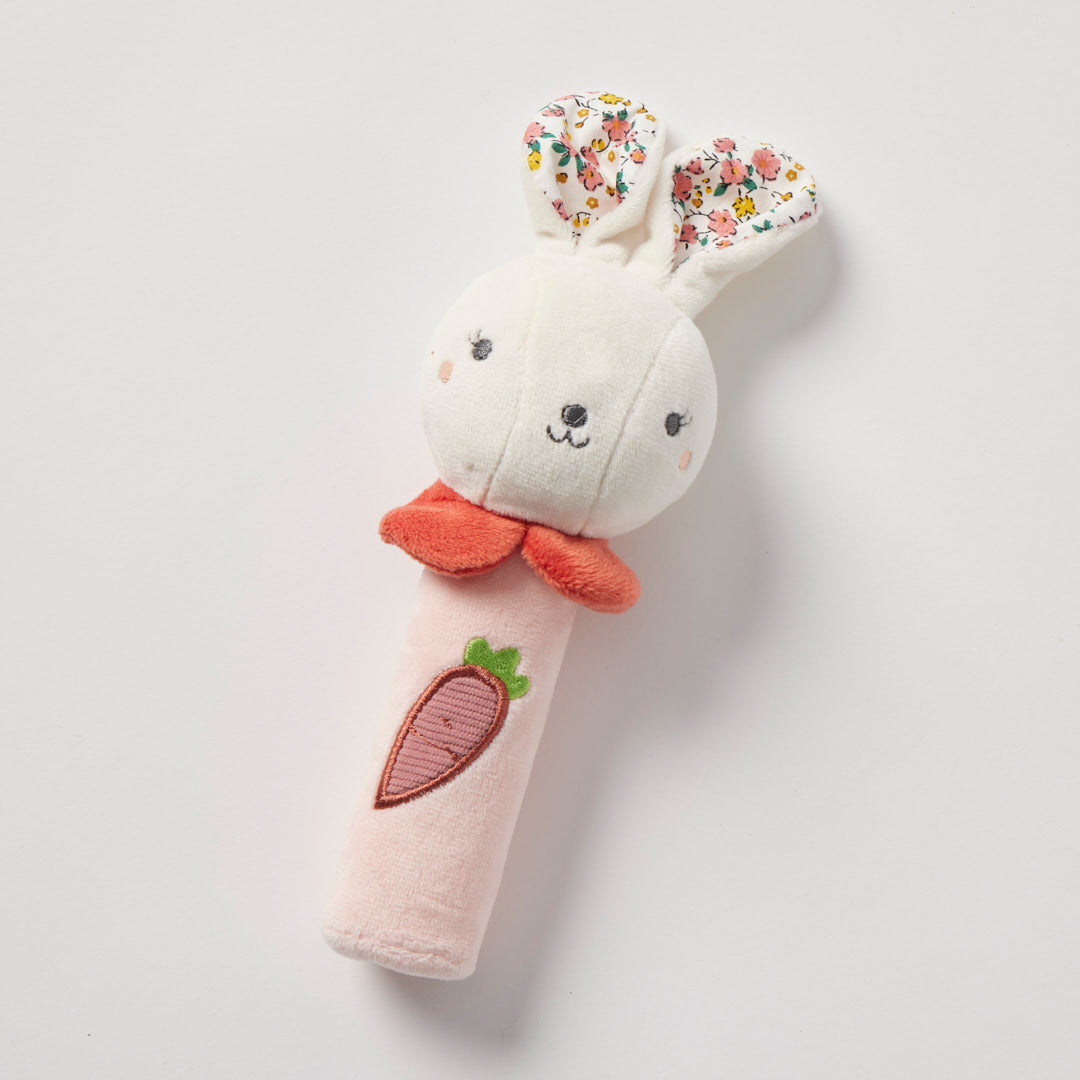 Jiggle & Giggle Hugglies Bunny Squeaker in Pink/Cream