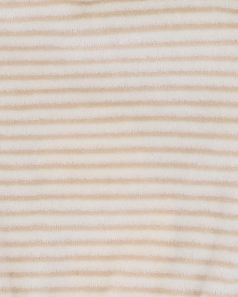 Bébé by Minihaha Hunter Stripe Velour Zip Onesie in NATURAL
