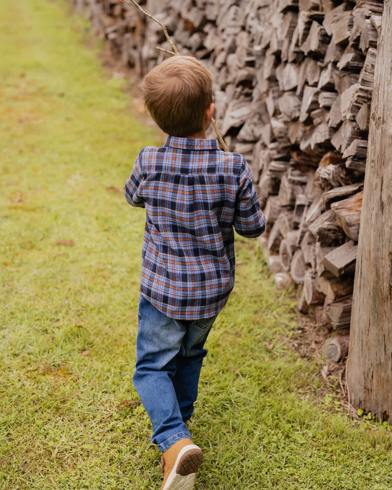 Bébé by Minihaha Hunter Check Ls Shirt 3-5 Yrs in BLUE