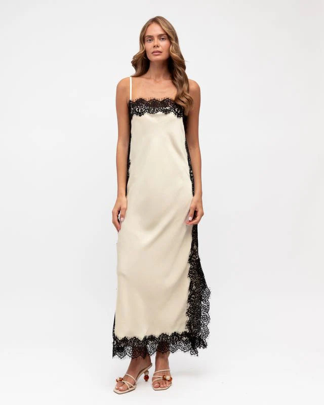 Ebby and I - Mid Night Satin Dress