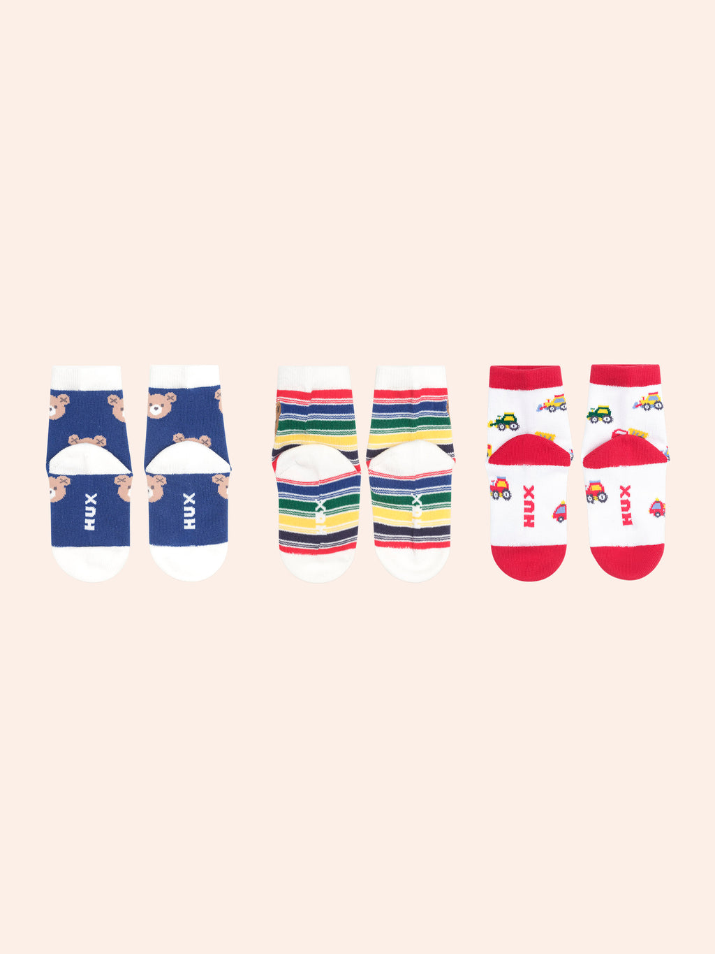 HUXBABY 3PK BOYS SOCKS in MULTI