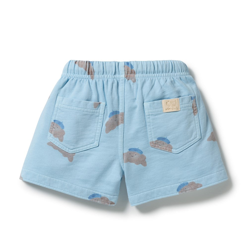 Wilson and Frenchy Little Croissant Organic Garment Dyed Sweat Long Short in Little Croissant