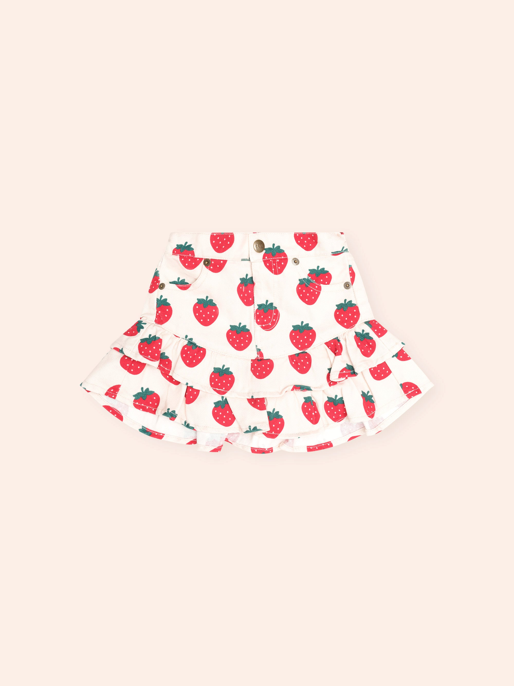 HUXBABY STRAWBERRY TIERED SKIRT in MULTI STRAWBERRY