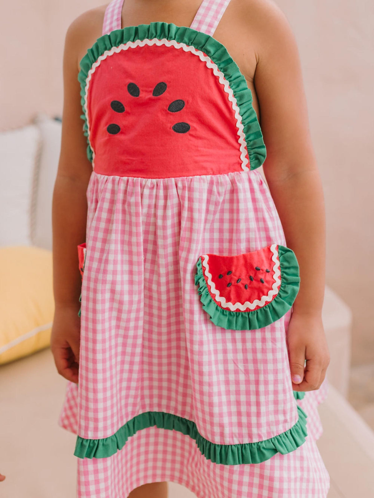 HUXBABY One-In-A-Melon Check Dress in Single