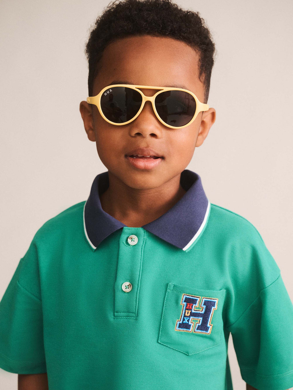 HUXBABY COLLEGIATE PIQUE POLO in VINTAGE GREEN
