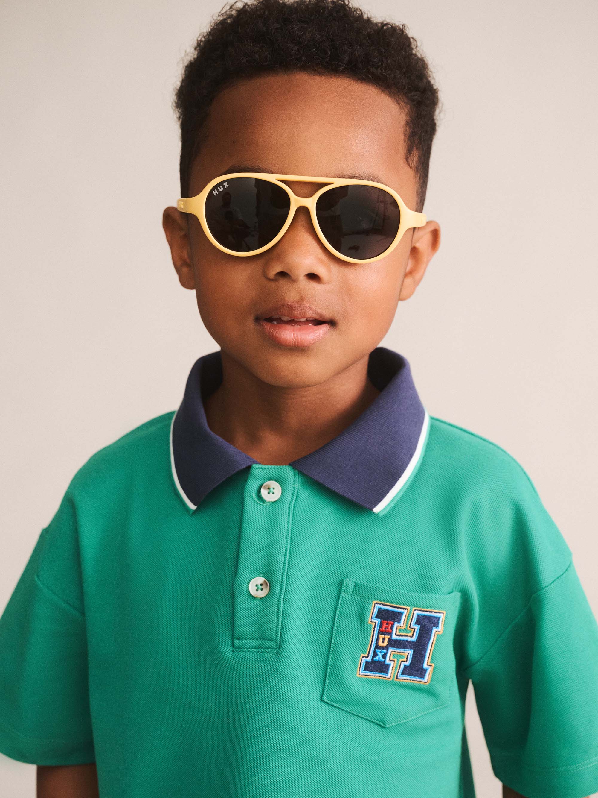 HUXBABY COLLEGIATE PIQUE POLO in VINTAGE GREEN
