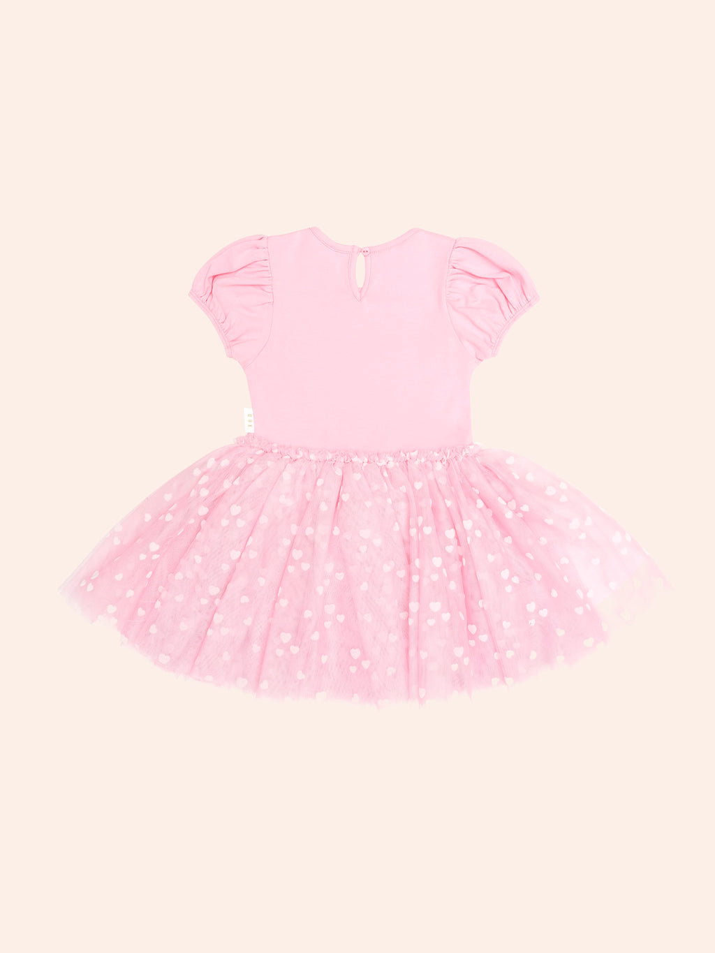 HUXBABY MAGICAL UNICORN PUFF SLV TULLE DRESS in STRAWBERRY CREME