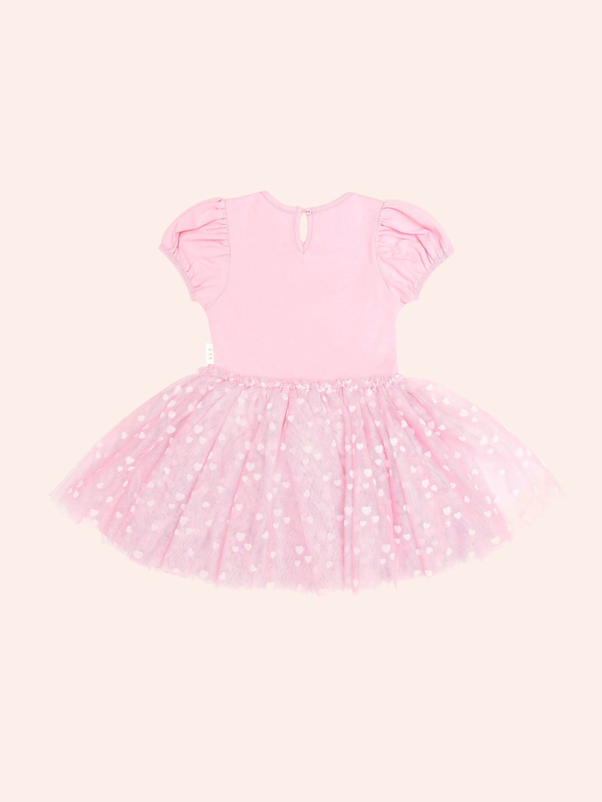 HUXBABY MAGICAL UNICORN PUFF SLV TULLE DRESS in STRAWBERRY CREME