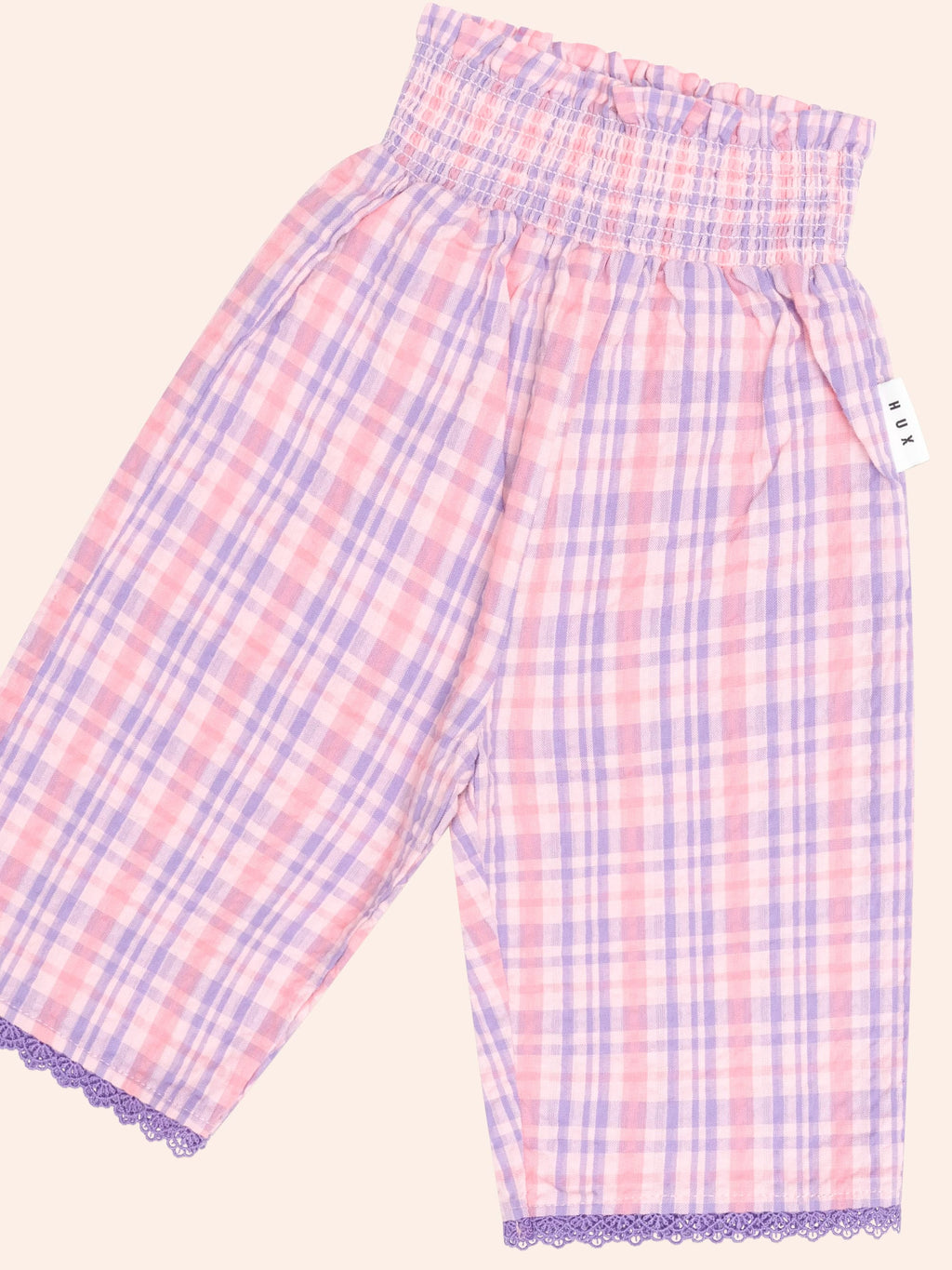 HUXBABY Tropical Check Paperbag Pant in MULTI