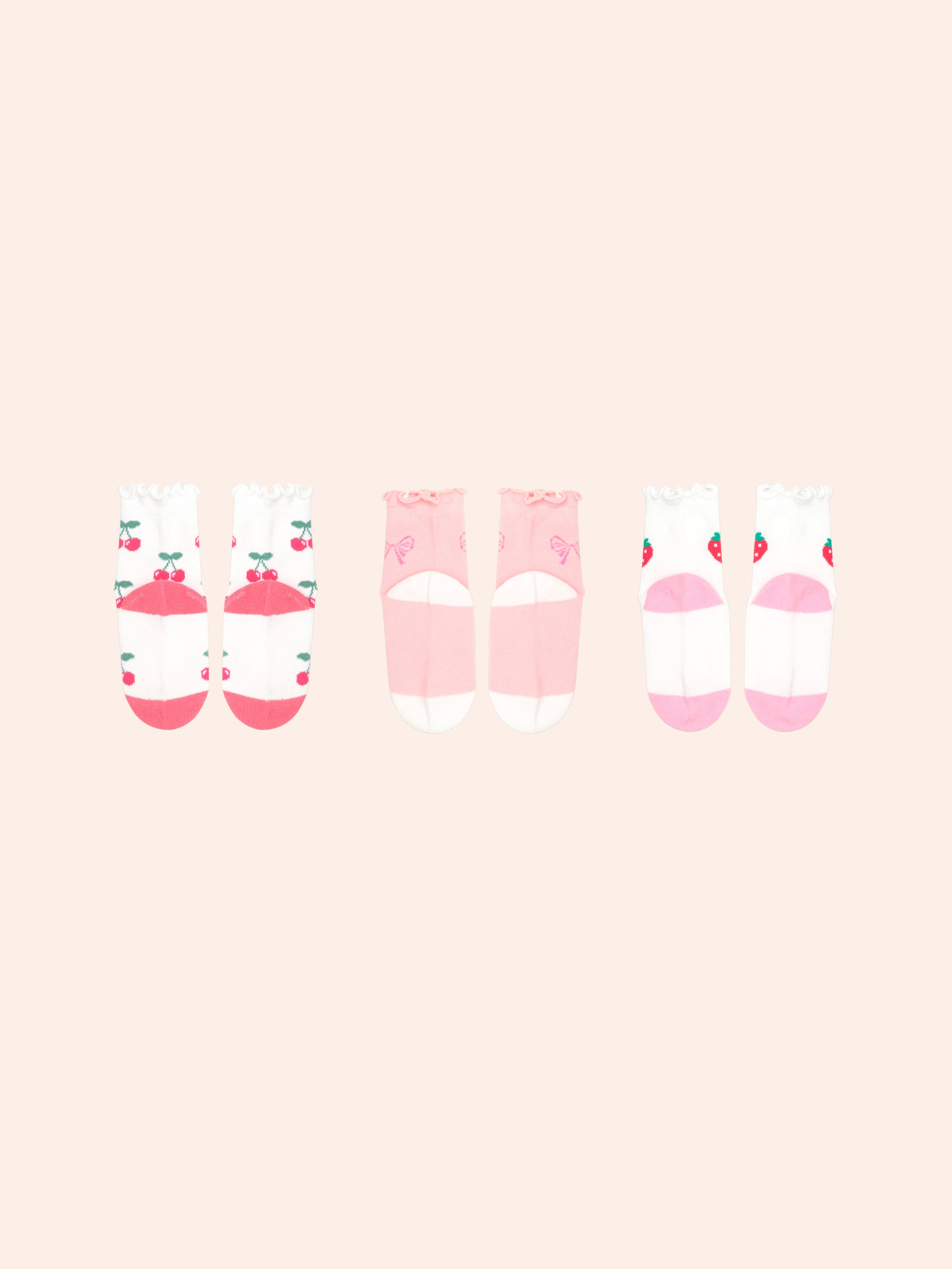 HUXBABY 3PK GIRLS FRILL SOCKS in MULTI