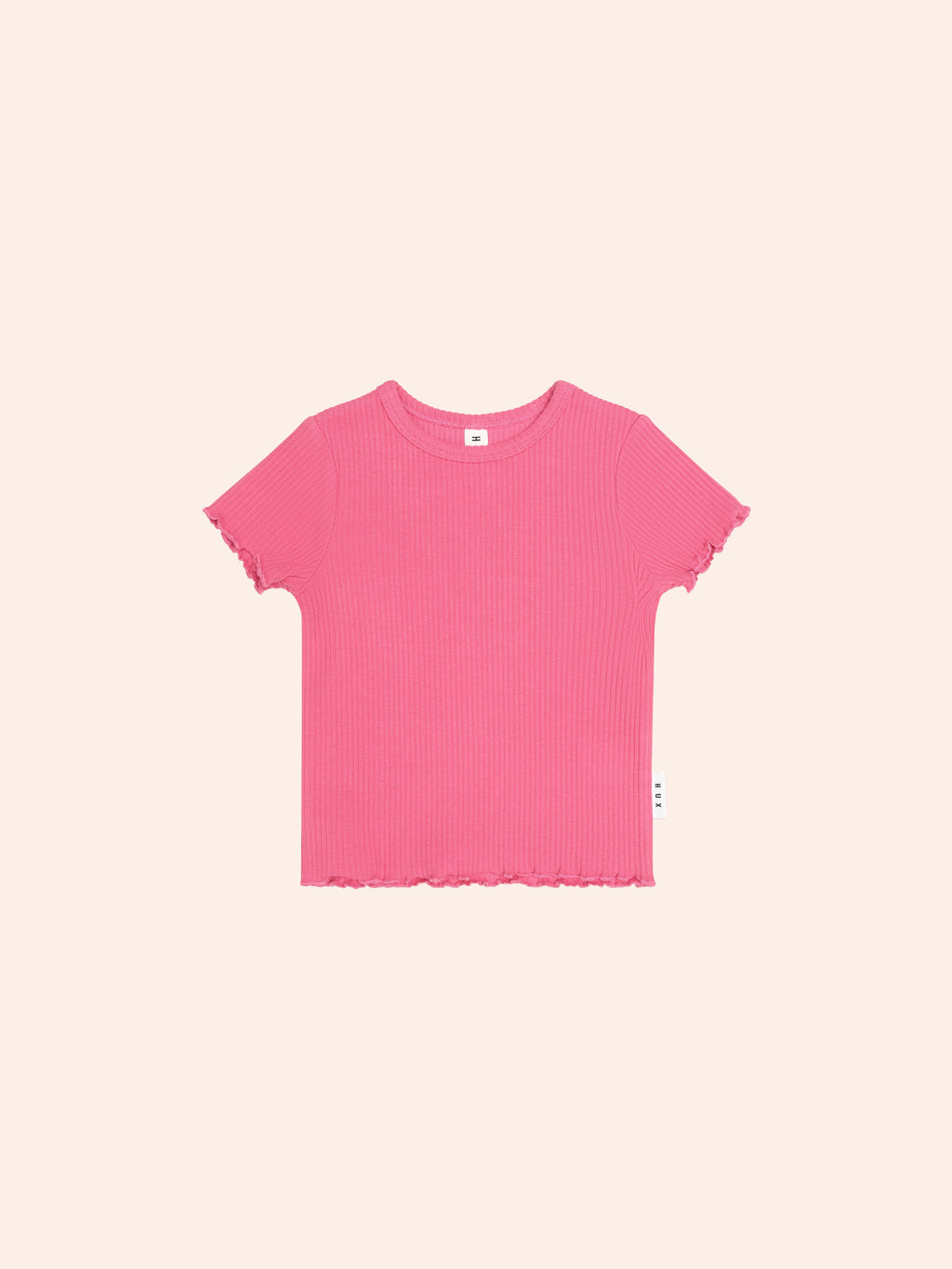 HUXBABY CHERRY RIB TEE in CHERRY
