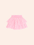 HUXBABY FLORAL BRODERIE TIERED SKIRT in PEONY