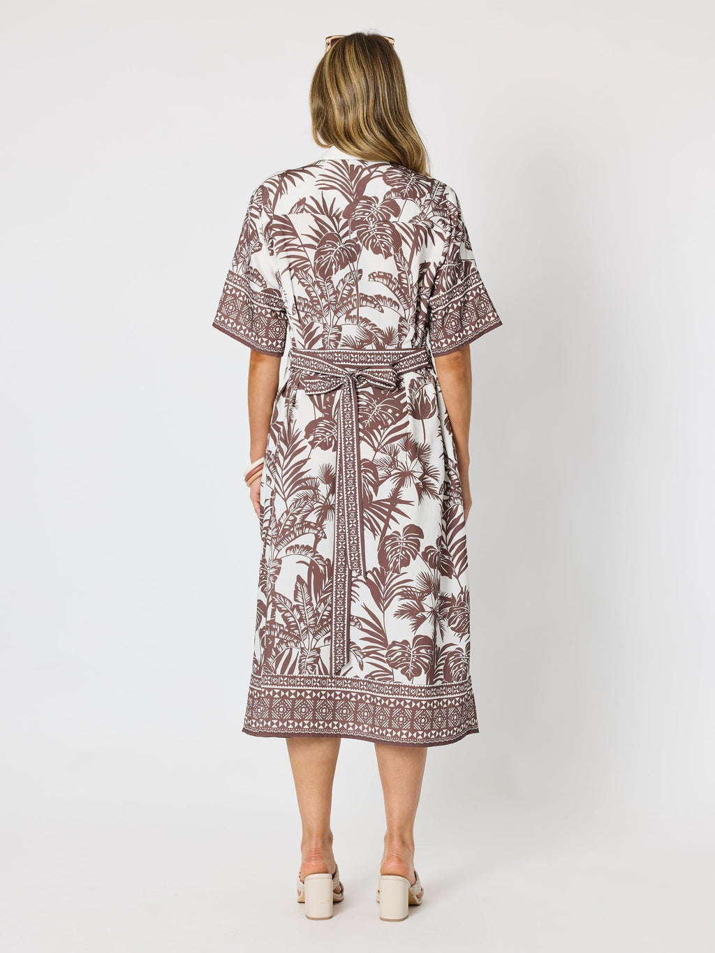 Hammock & Vine Palm Cove Shirt Dress - Espresso White in Espresso White