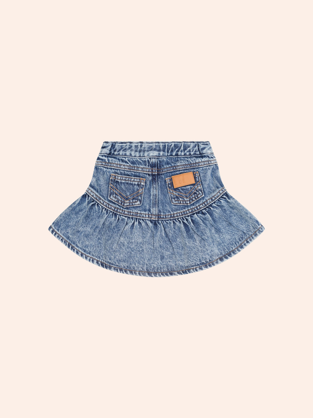 HUXBABY DREAMY DENIM TIERED SKIRT in DENIM
