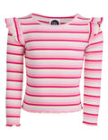 Eve Girl Annie Frill Lslv Rib (Size 3-7) in PINK