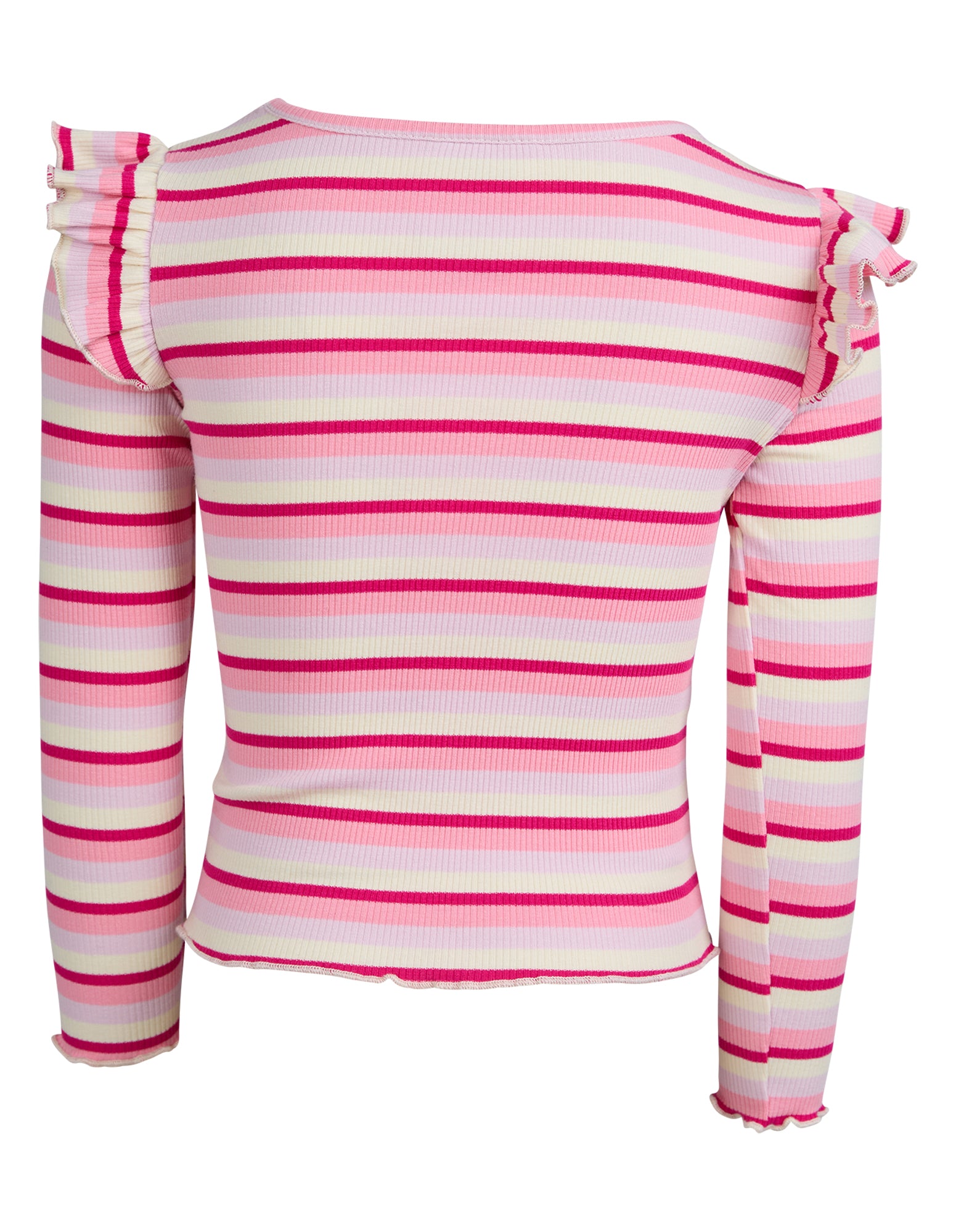 Eve Girl Annie Frill Lslv Rib (Size 3-7) in PINK