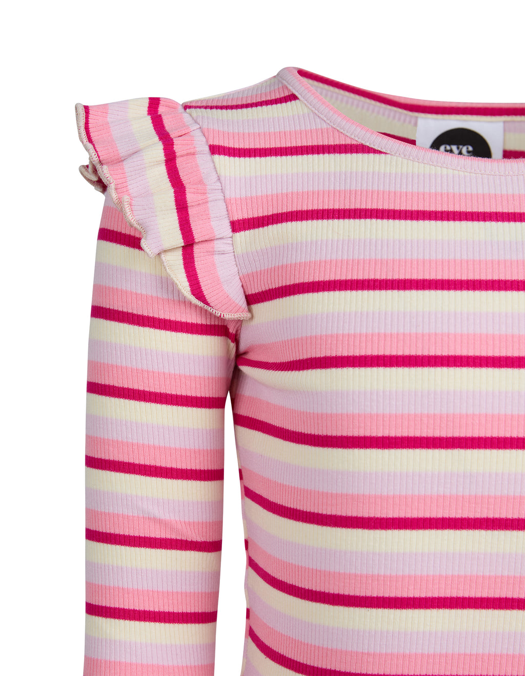 Eve Girl Annie Frill Lslv Rib (Size 3-7) in PINK