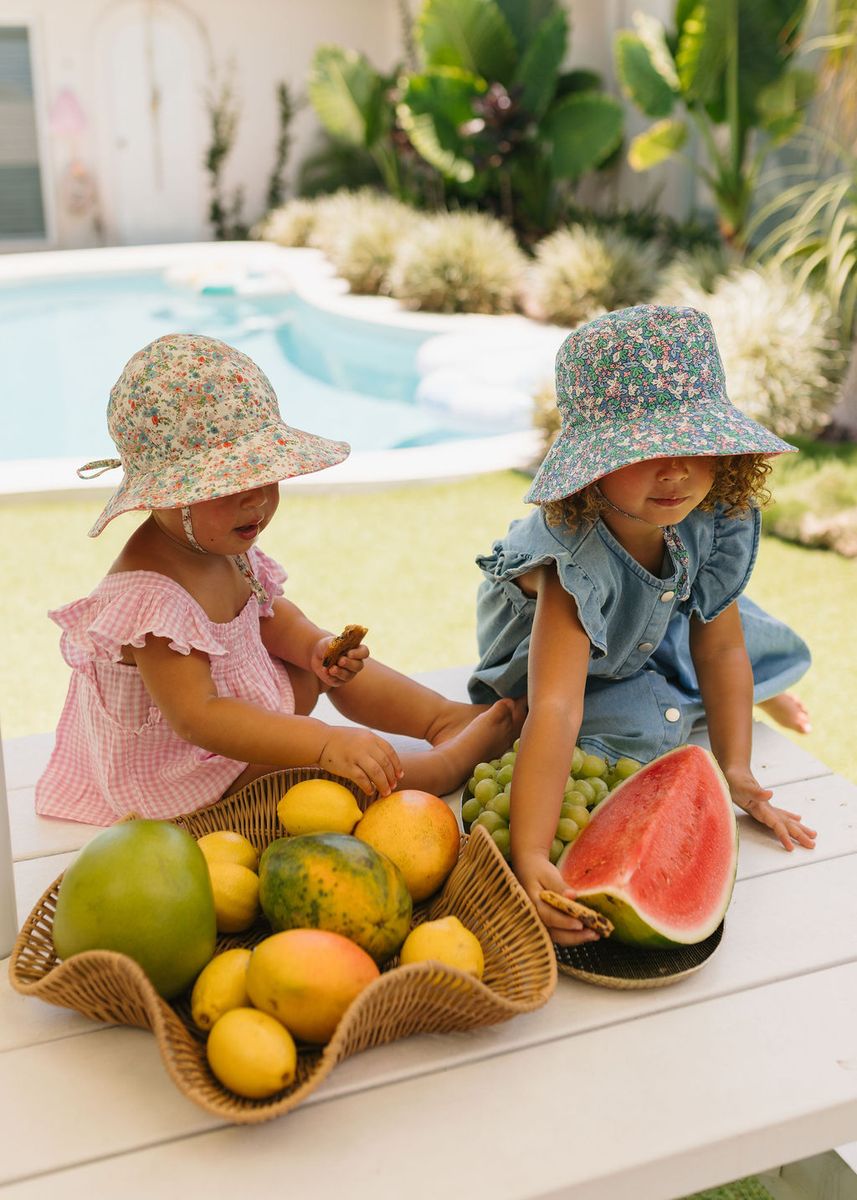 Acorn Kids Celeste Wide Brim Sunhat in Cream, Pink and Blue