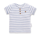 Aster & Oak - Blue Stripe Rib Henley Top (AOS25)