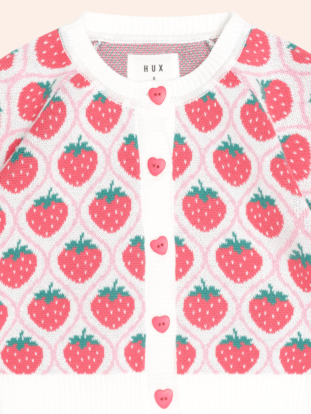 HUXBABY STRAWBERRY FIELDS CARDI in STRAWBERRY