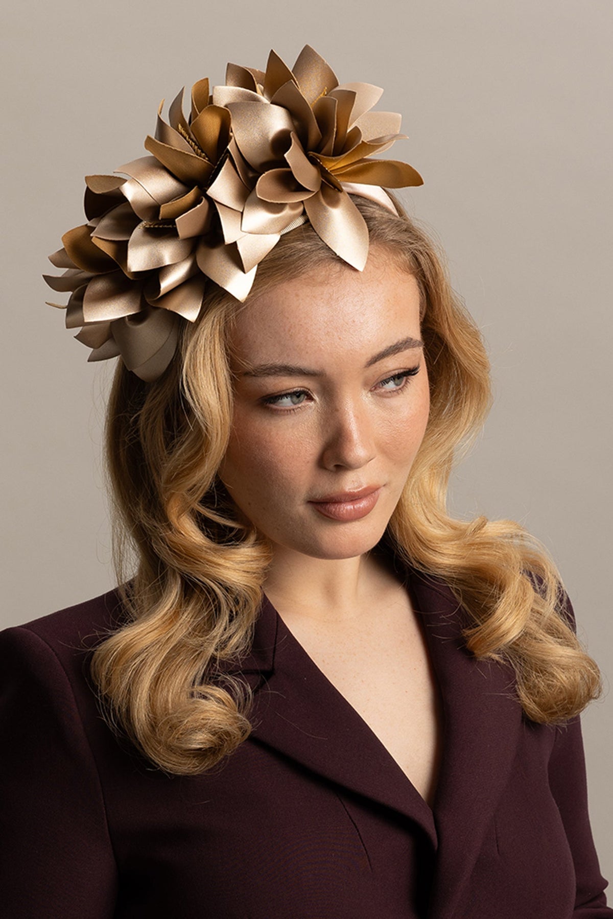 Morgan & Taylor Devon Headpiece in Gold in gold