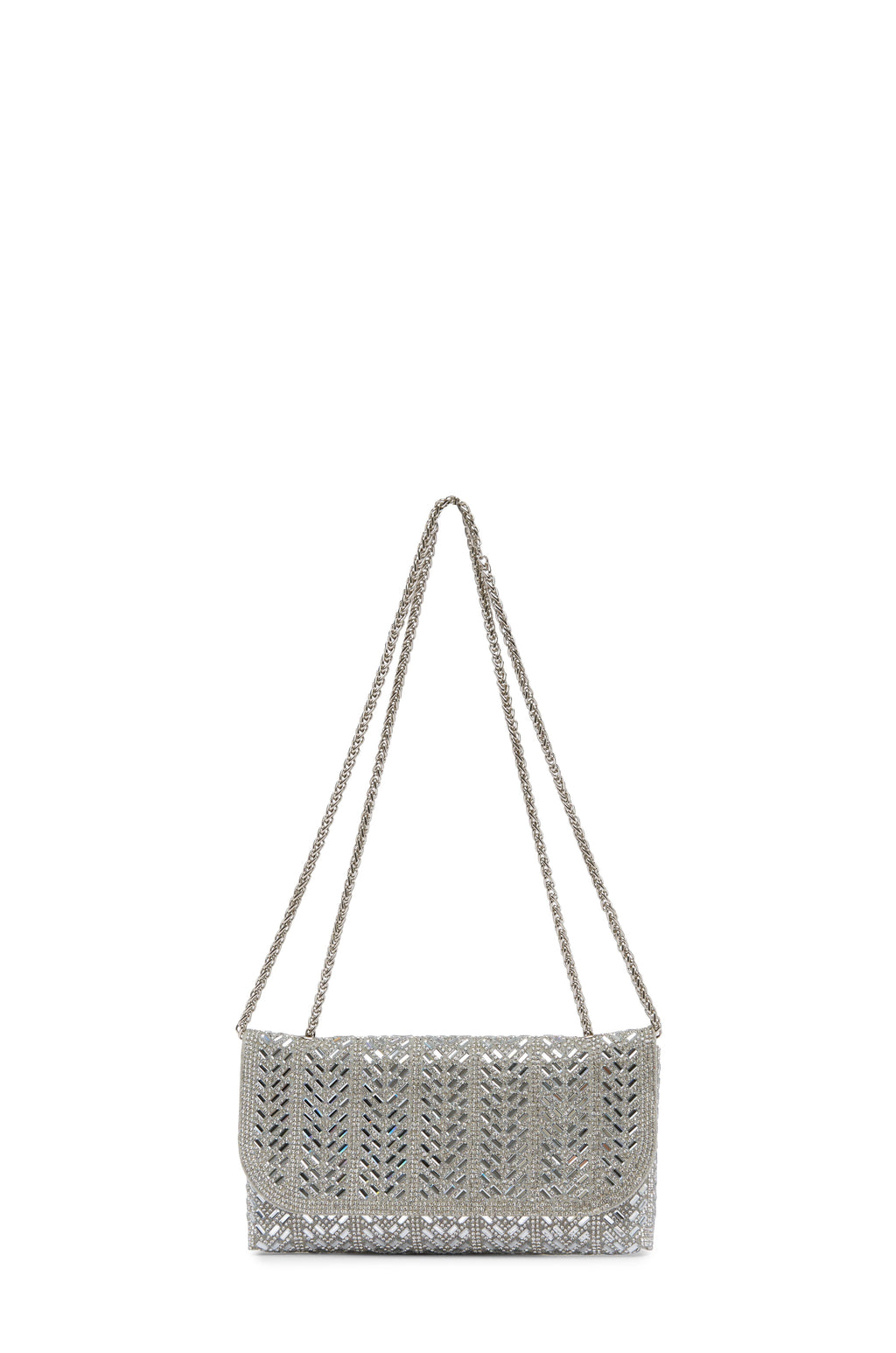 Carolina Mimi Sequinned Clutch Bag Silver in Default Title