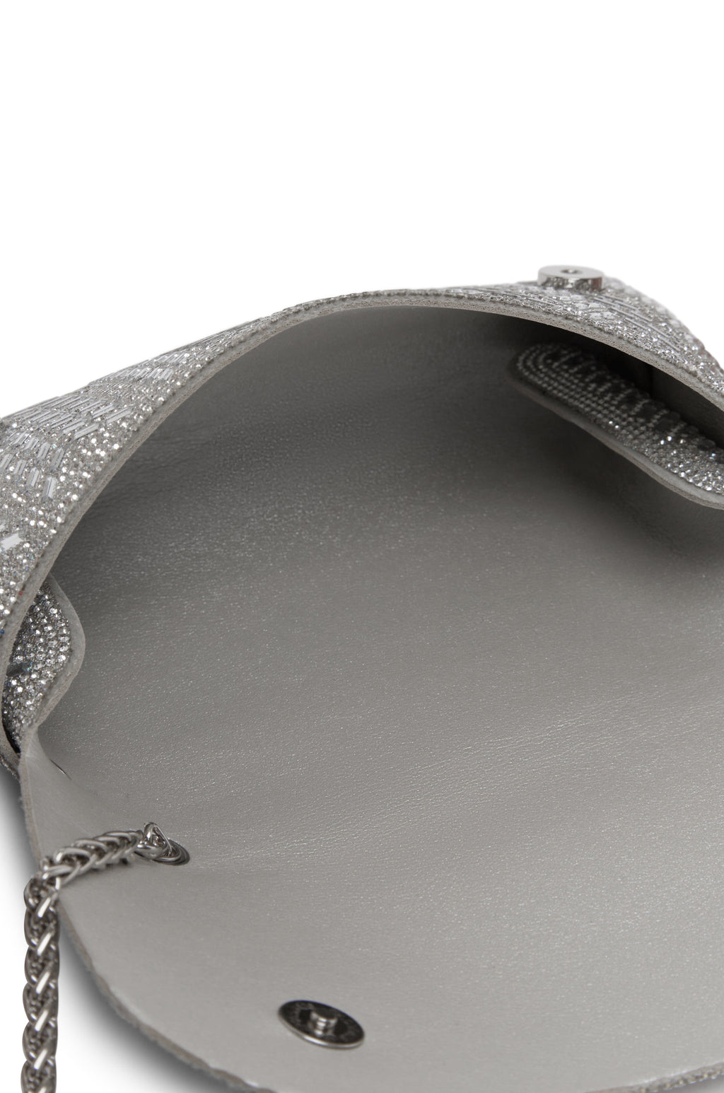 Carolina Mimi Sequinned Clutch Bag Silver in Default Title