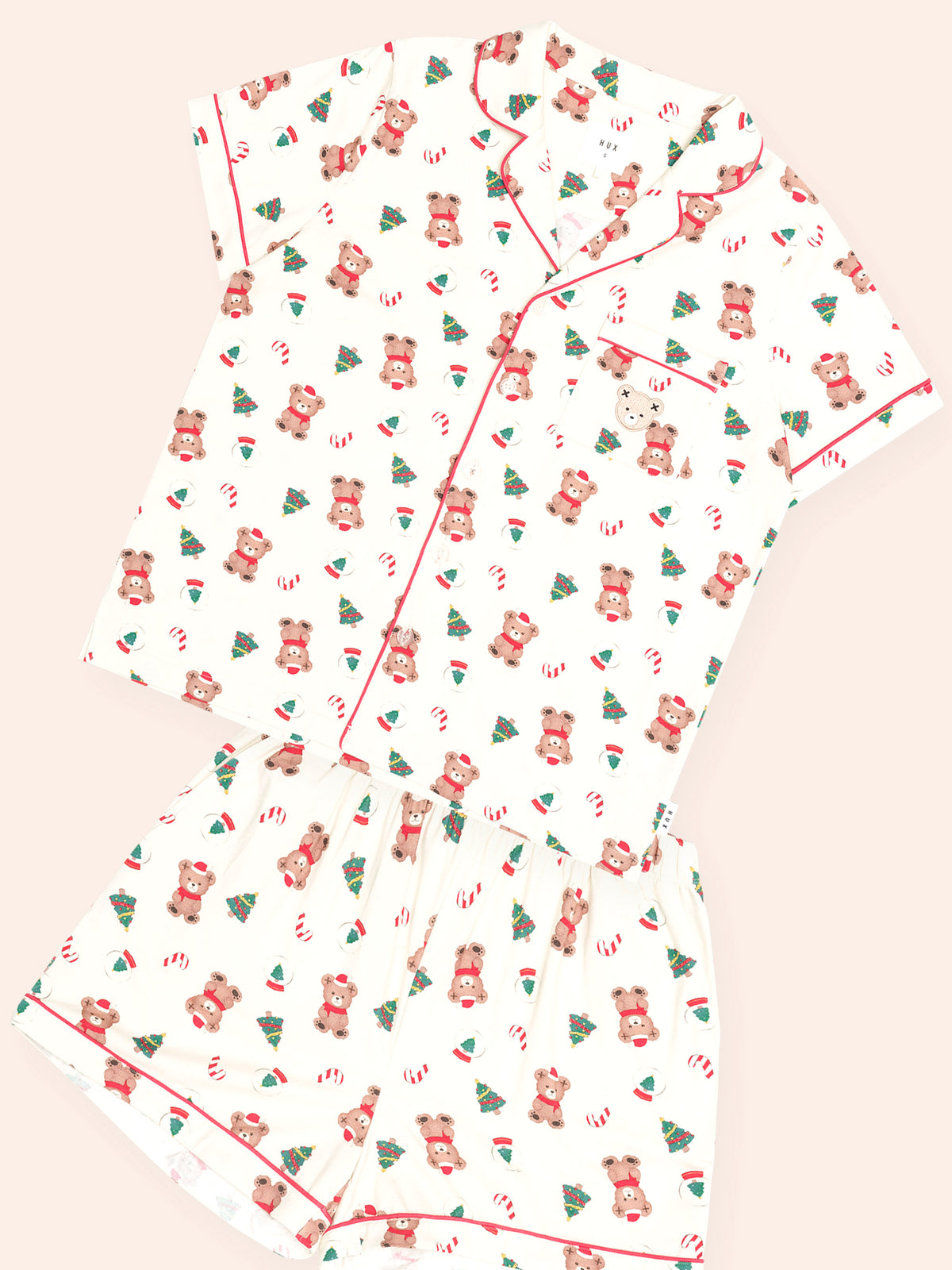 HUXBABY FESTIVE HUX ADULT PJ SET in EGGNOG