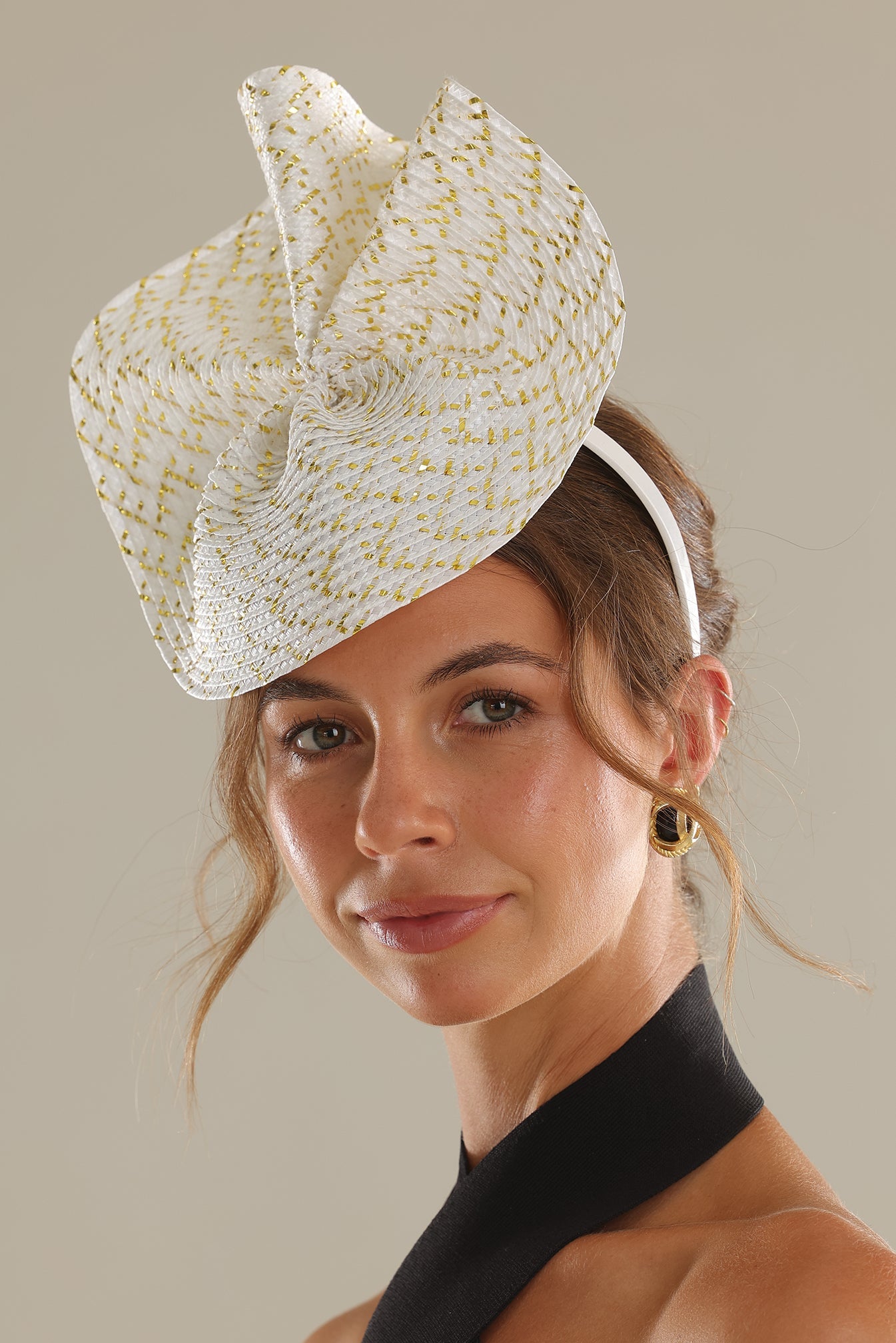 Morgan & Taylor Zaria Fascinator in Gold in gold