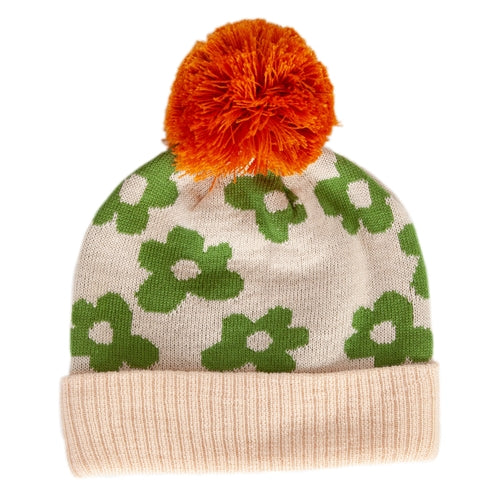 Acorn - Flower Power Merino Beanie Green