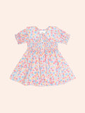 HUXBABY VINTAGE FLORAL SHIRRED COLLAR DRESS in MULTI
