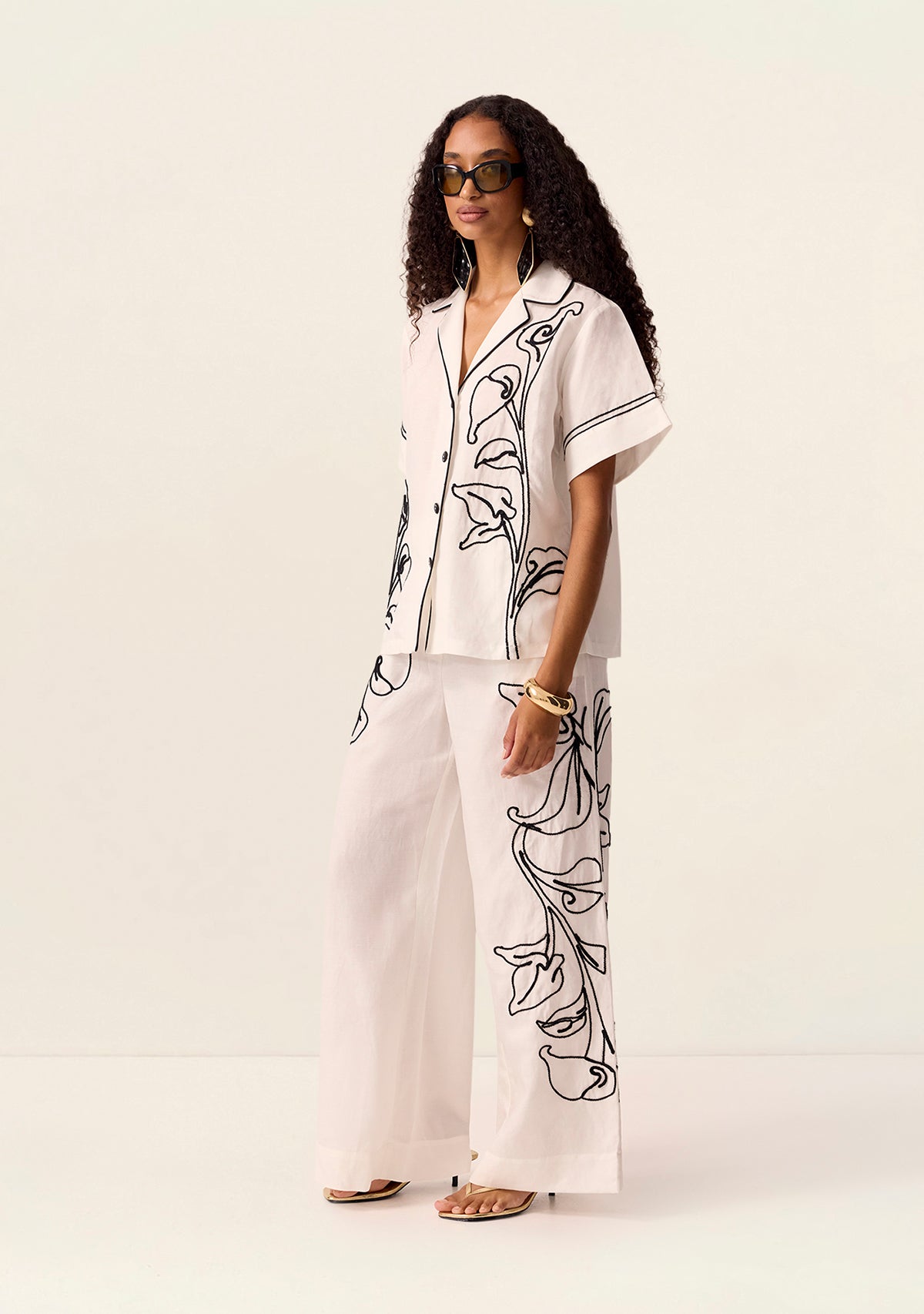 MOS The Label Lily Embroidery Shirt in Ivory