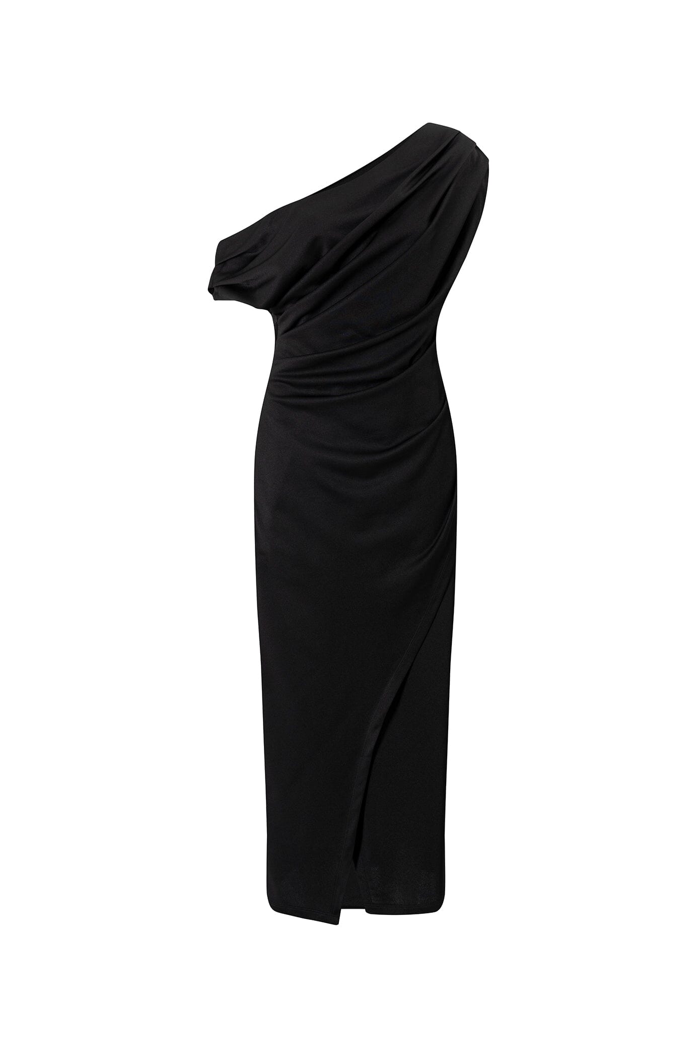 Carolina Roslyn Off Shoulder Midi Dress Black in Single