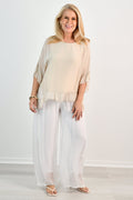 La Sofia VLSP110 (61248) - PISA SILK PANT - WHITE in White