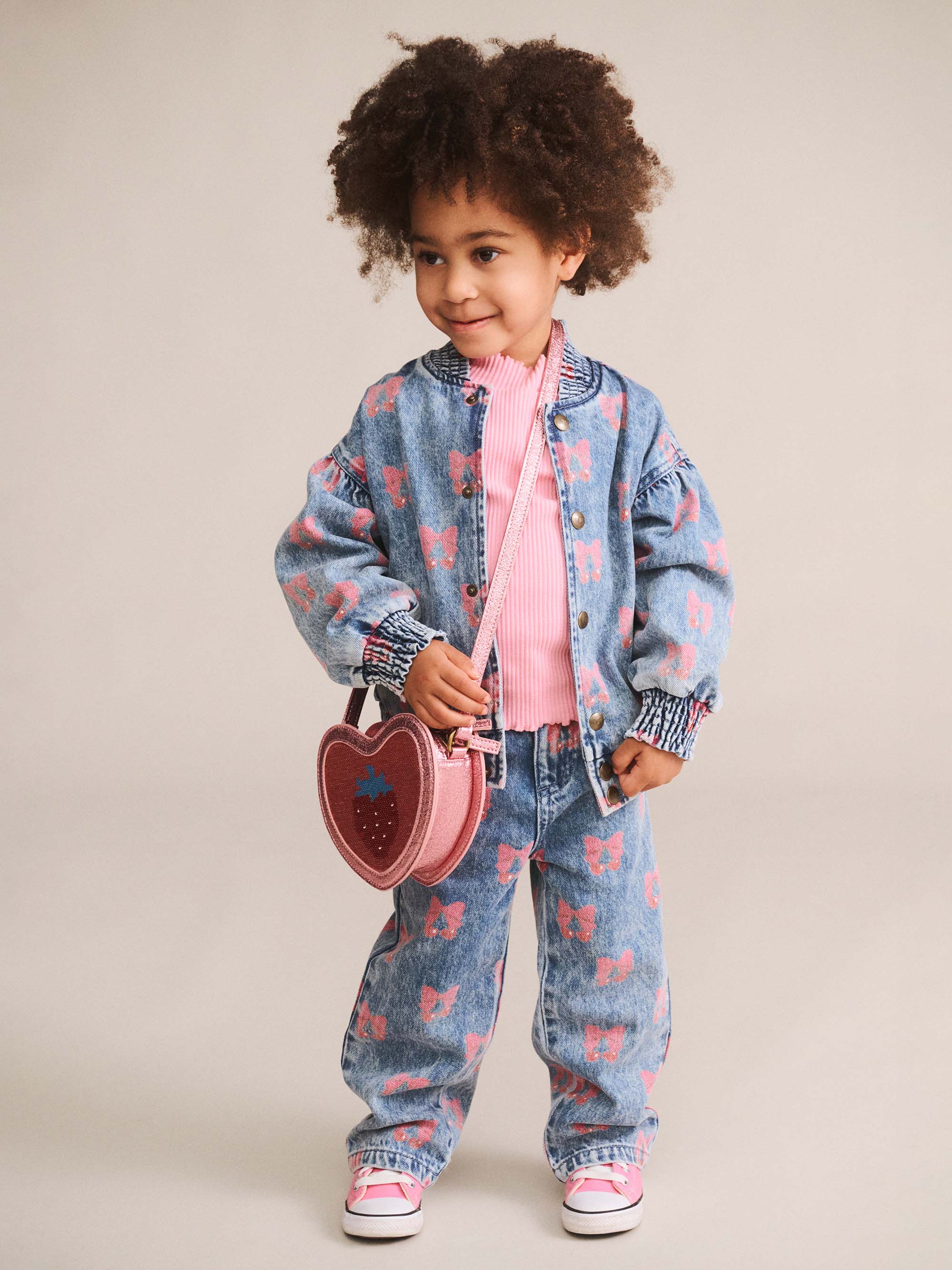 HUXBABY DREAMY DENIM CHERRY JACKET in MULTI DENIM