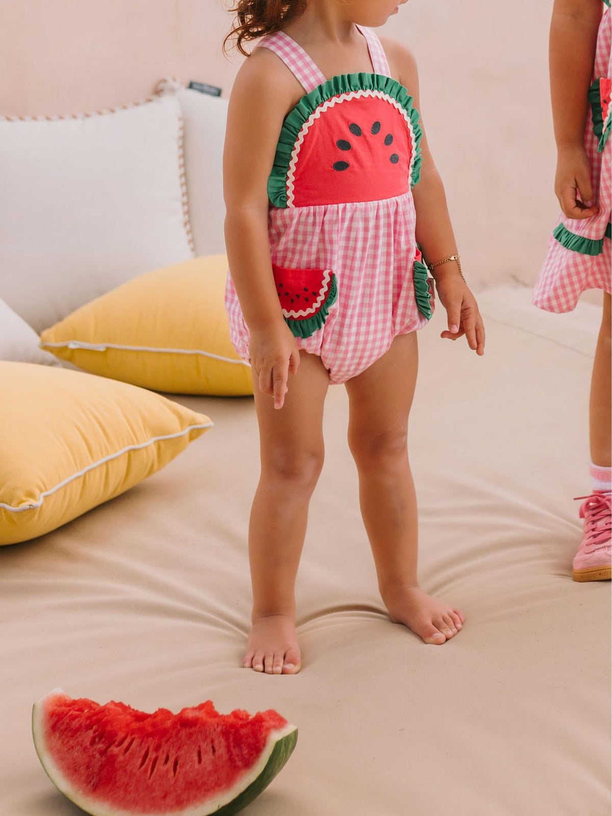 HUXBABY One-In-A-Melon Check Romper in Single