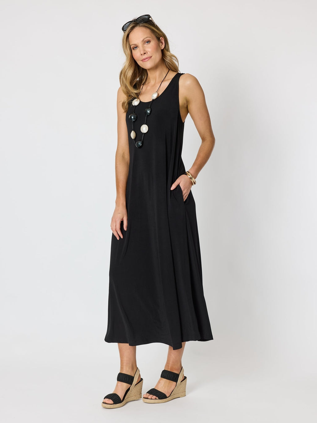Clarity Traveller Tank Dress - Black in Black