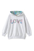 Milky Clothing Big Love Hoodie in Silver Marle / Floral
