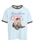 Eve Girl Boots Ringer Tee (Size 3-7) in LIGHT BLUE