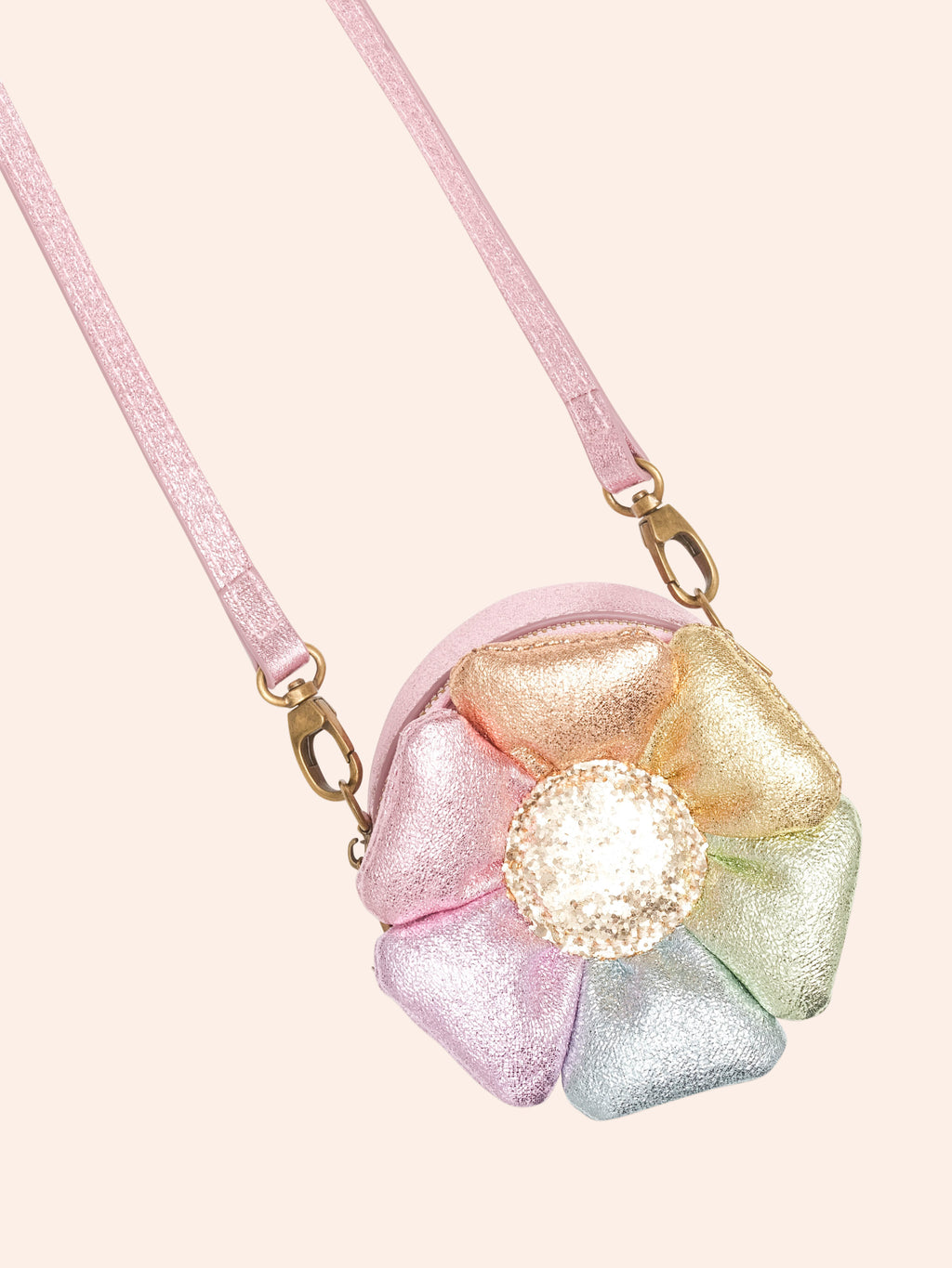 HUXBABY RAINBOW FLOWER BAG in MULTI METALLIC