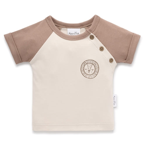 Aster & Oak - Lion Embroidered Raglan Tee