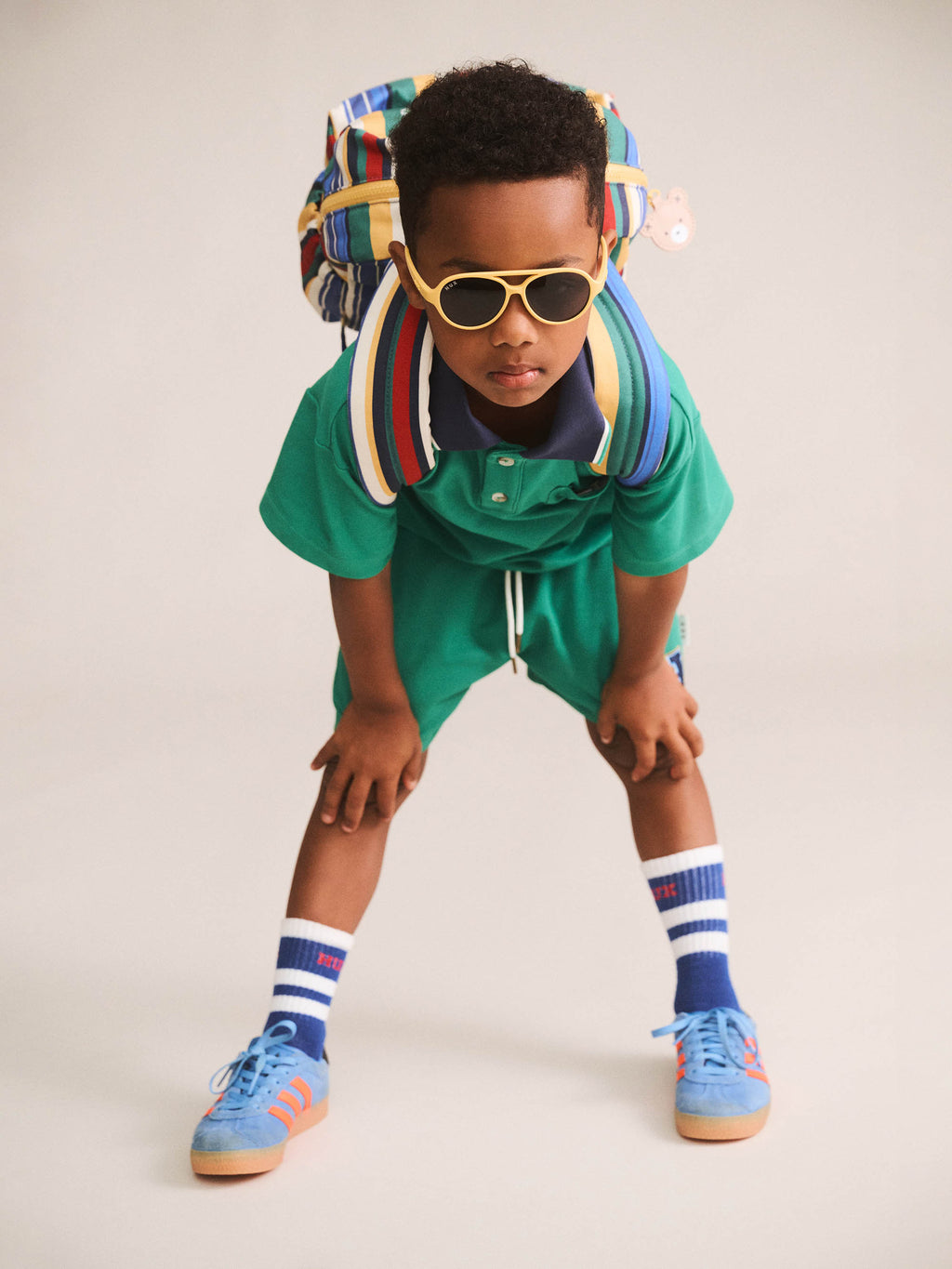 HUXBABY COLLEGIATE PIQUE POLO in VINTAGE GREEN
