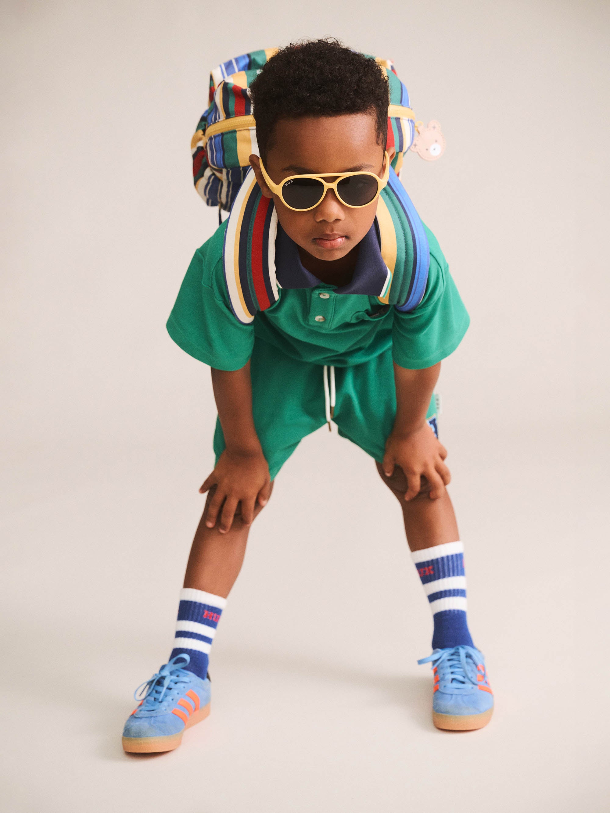 HUXBABY COLLEGIATE PIQUE POLO in VINTAGE GREEN