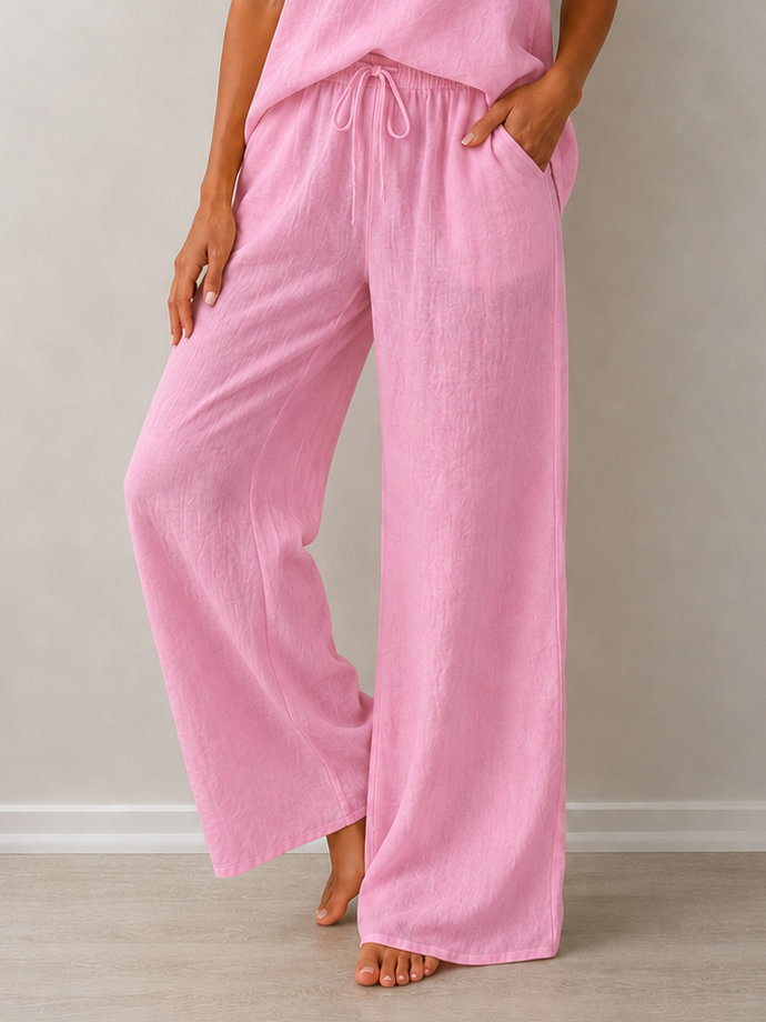 La Sofia VLSP119 (24P132) - RAVELLO LINEN PANT - CANDY PINK in Candy Pink