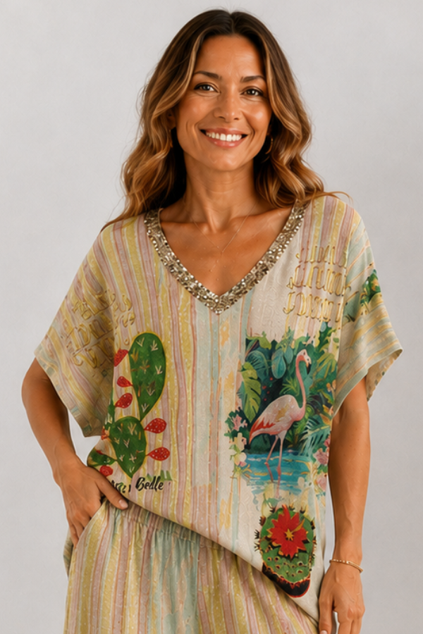 LA SOFIA VLST705 (A2967) - LUNA SHIMMER SHIRT - GOLDEN FIESTA in Golden Fiesta